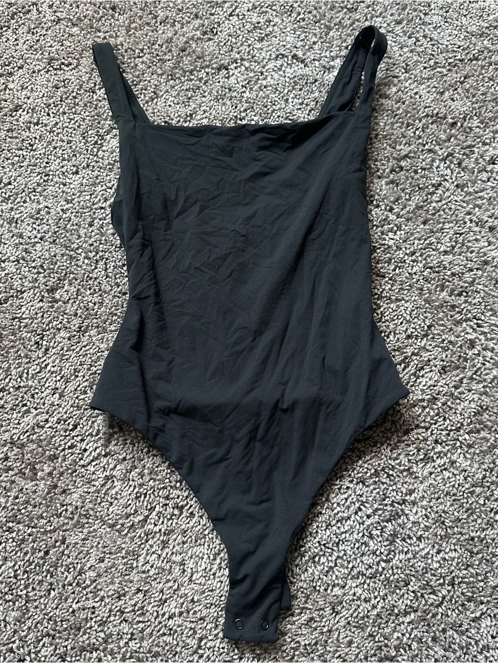 SKIMS Black Square-Neck Bodysuit